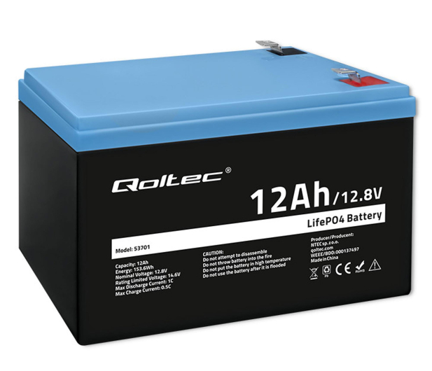 Qoltec Akumulator LiFePO4 12.8V/12Ah /153.6Wh - 1324557 - zdjęcie